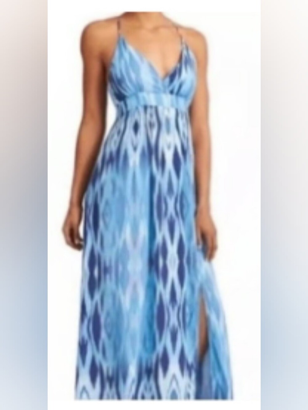 Athleta Blue Ikat Maxi Dress Sz S